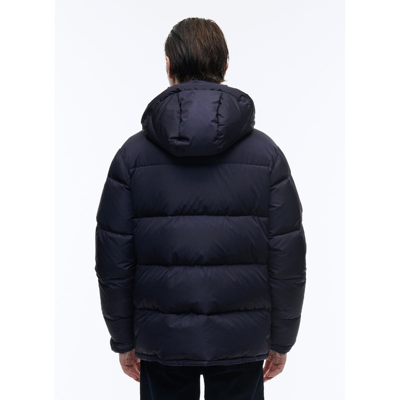 Fursac - Blue Water Repellent Canvas Down Jacket - Navy Blue