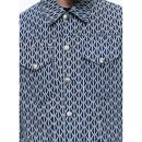 Blouson En Coton À Imprimé Cordes - Bleu Denim