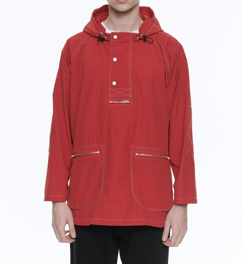 Fursac - Chaqueta larga de nailon - Rojo - Hombre