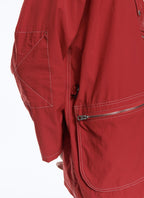 Fursac - Chaqueta larga de nailon - Rojo - Hombre
