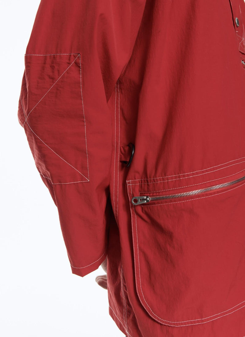 Fursac - Chaqueta larga de nailon - Rojo - Hombre