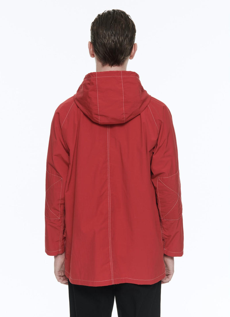 Fursac - Vareuse Longue En Nylon - Rouge - Homme