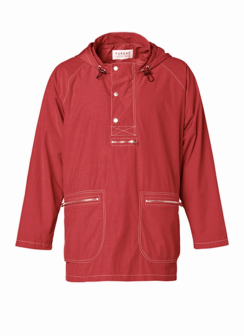 Fursac - Chaqueta larga de nailon - Rojo - Hombre