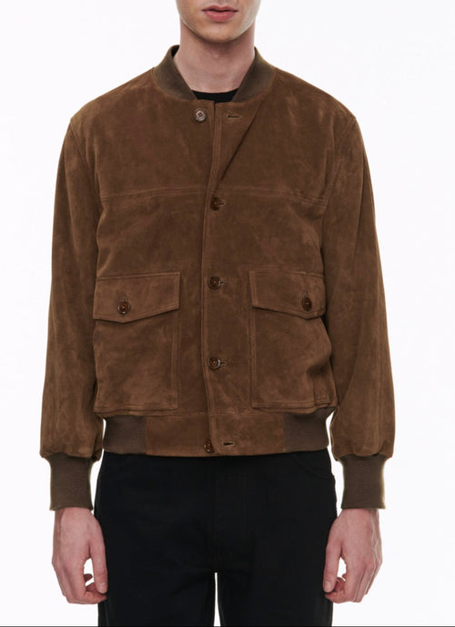 Fursac - Blouson En Daim Caramel - Chocolat - Homme