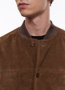 Fursac - Blouson En Daim Caramel - Chocolat - Homme