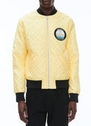 Fursac - Chaqueta acolchada de satén - Amarillo pálido - Hombre