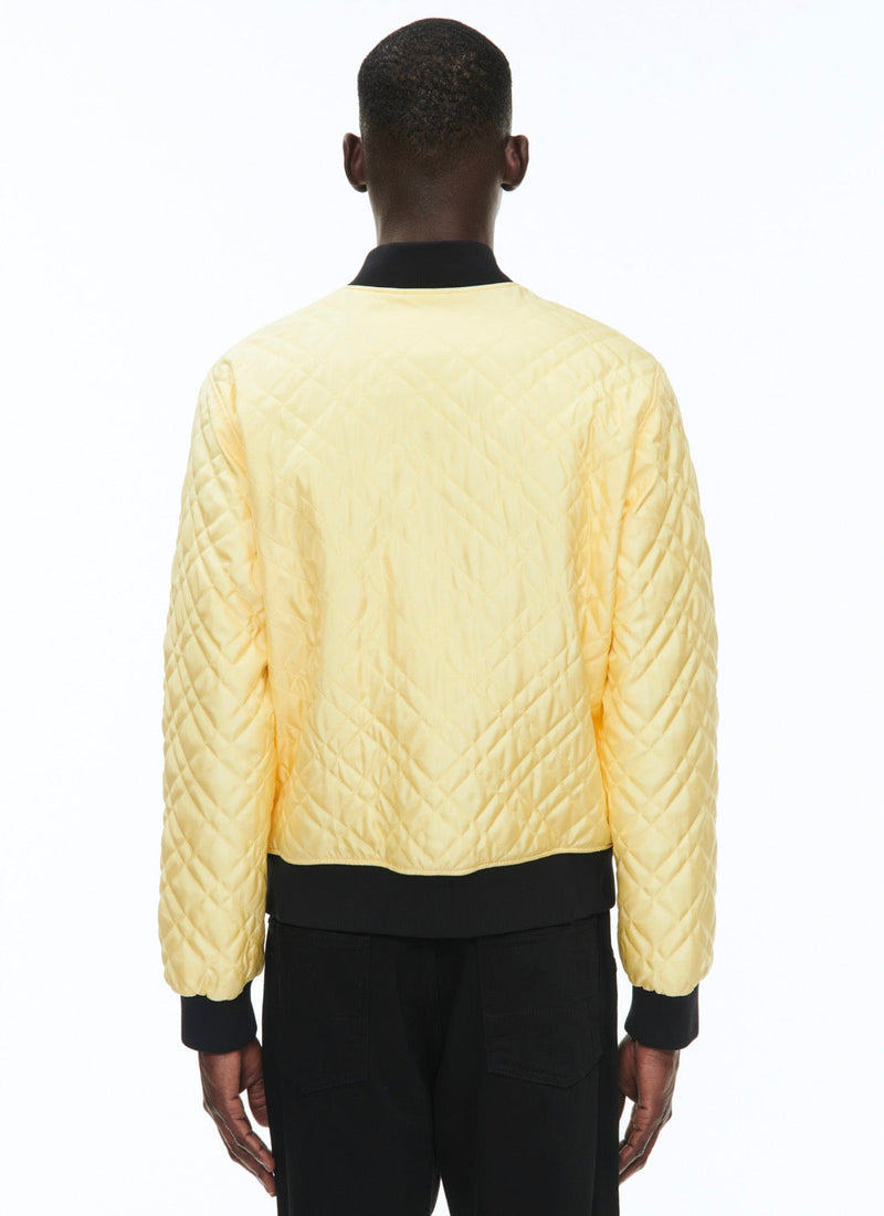 Fursac - Chaqueta acolchada de satén - Amarillo pálido - Hombre