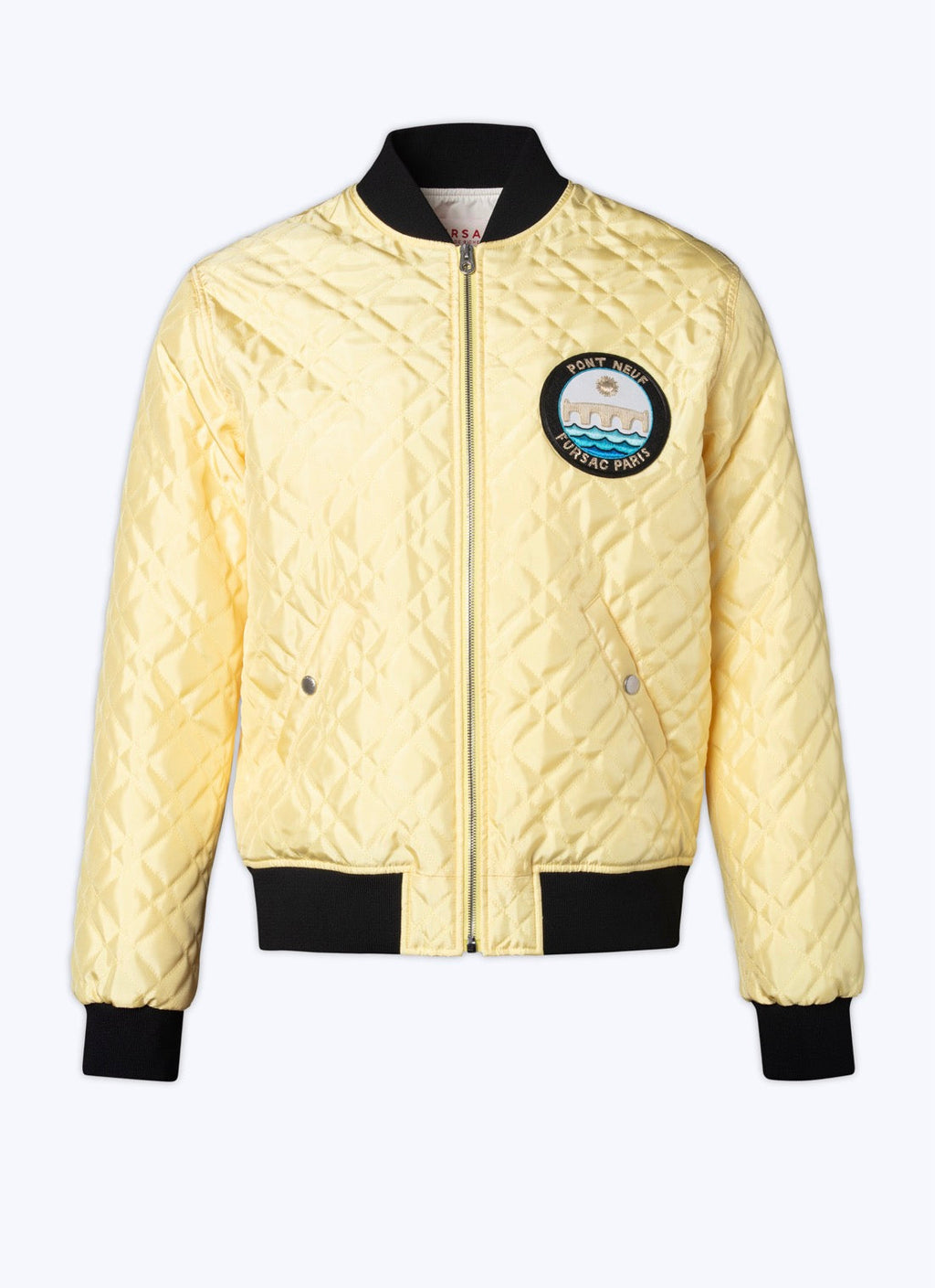 Fursac - Blouson Matelassé Satiné - Jaune Pâle - Homme