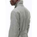 Fursac - Manteau Long À Ceinture En Laine - Noir Et Blanc