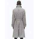 Fursac - Manteau Long À Ceinture En Laine - Noir Et Blanc