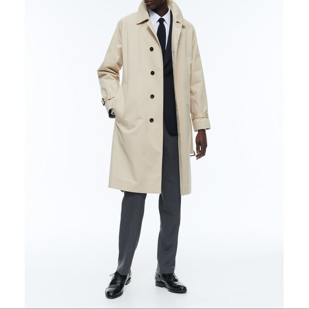 Manteau Long À Ceinture En Coton - Beige