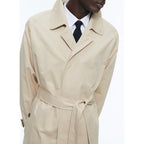 Manteau Long À Ceinture En Coton - Beige