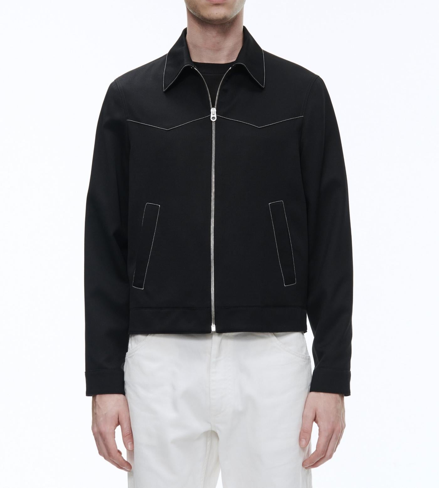 Fursac - Blouson Western En Serge De Laine - Noir - Homme