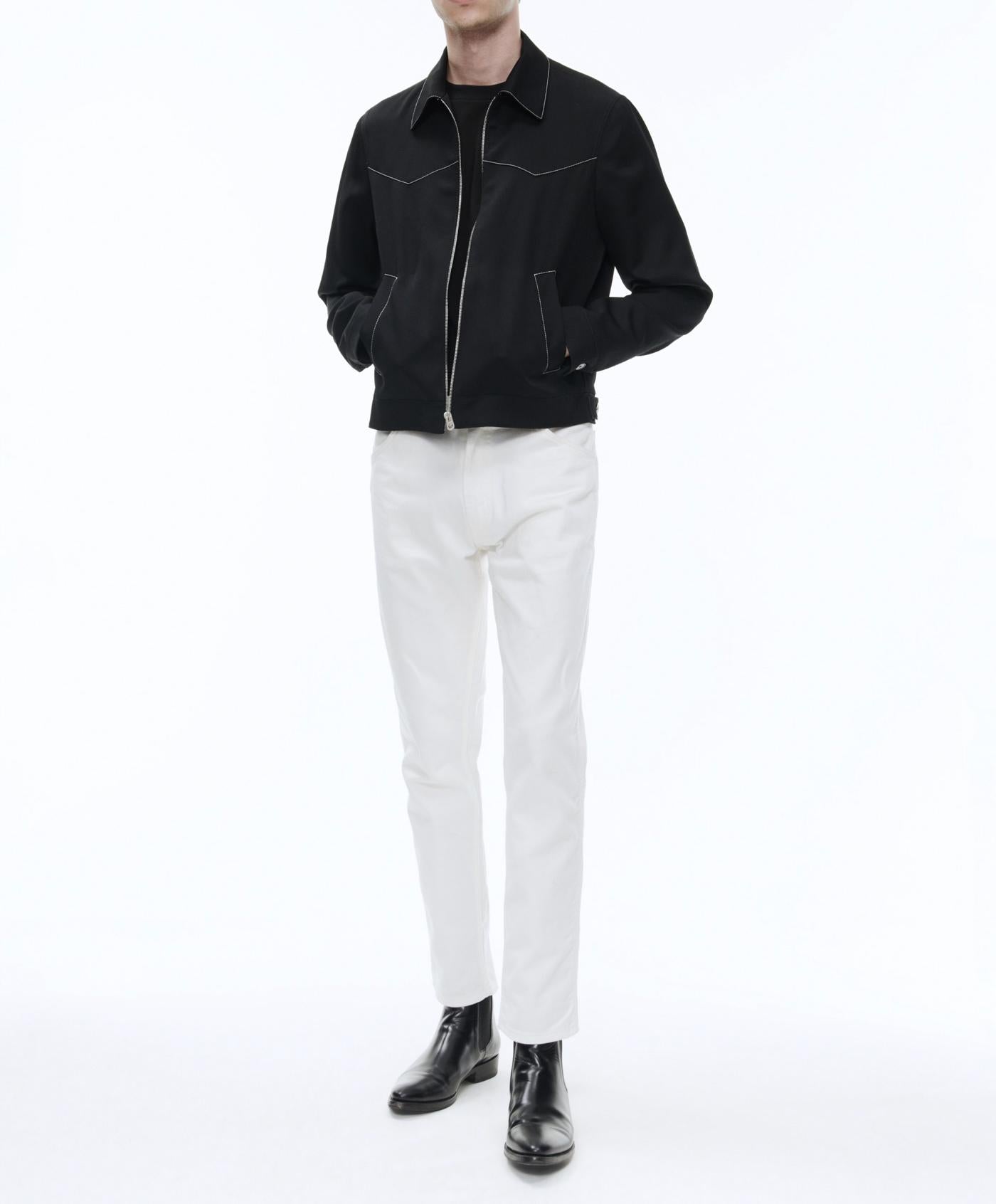 Fursac - Blouson Western En Serge De Laine - Noir - Homme