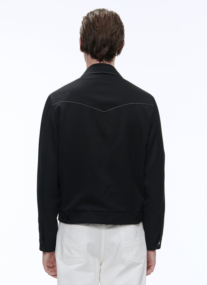 Fursac - Chaqueta vaquera Serge de lana - Negro - Hombre