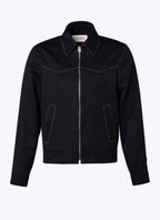 Fursac - Blouson Western En Serge De Laine - Noir - Homme