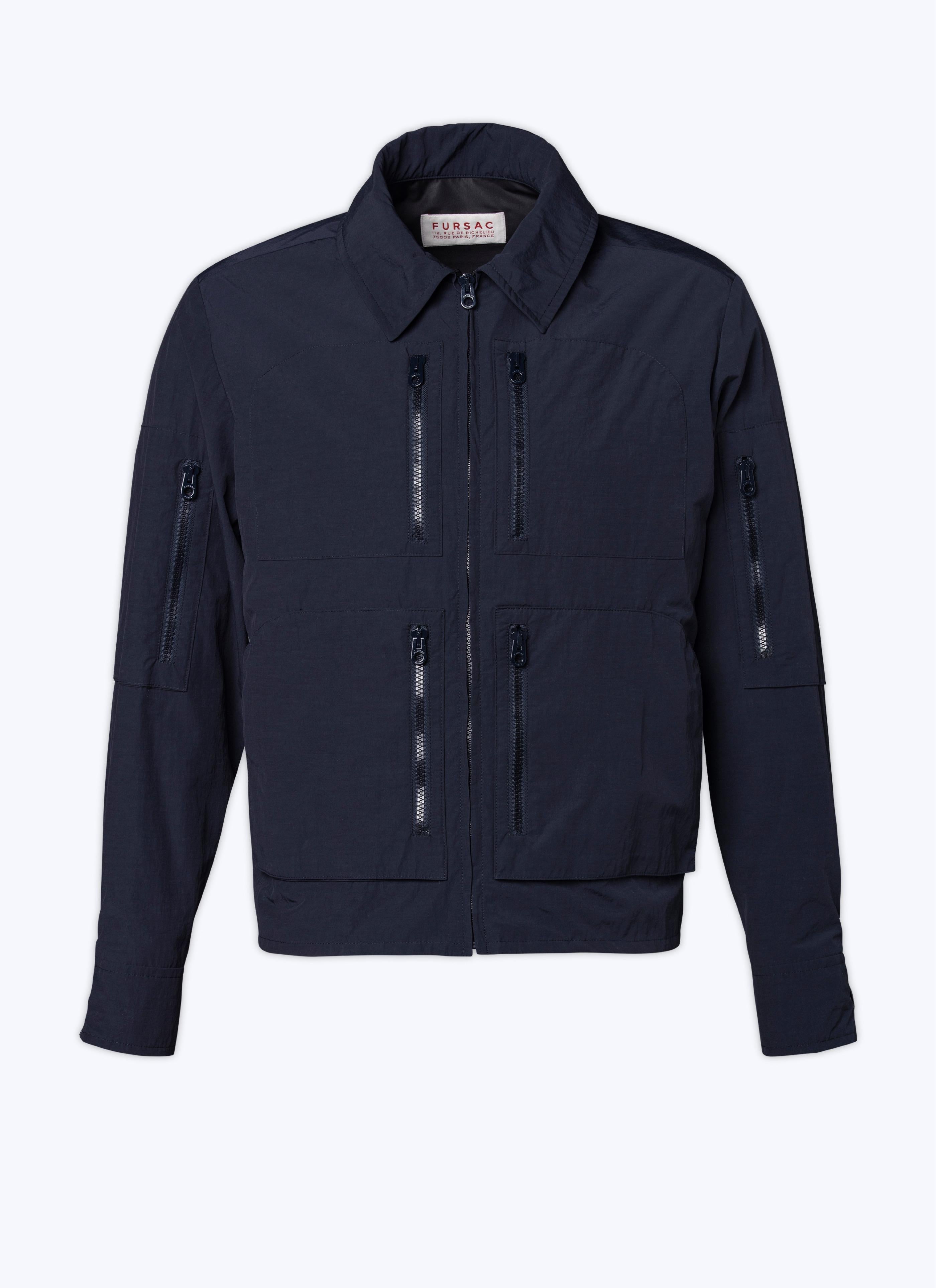 Fursac - Blouson Multipoches En Nylon - Marine - Homme