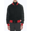 Blouson En Laine Et Cuir D'Agneau - Noir