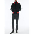 Blouson En Laine Et Cuir D'Agneau - Noir