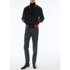Fursac - Blouson En Laine Et Cuir D'Agneau - Noir