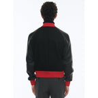 Fursac - Blouson En Laine Et Cuir D'Agneau - Noir