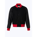 Blouson En Laine Et Cuir D'Agneau - Noir