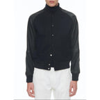 Fursac - Blouson En Laine Et Cuir D'Agneau - Marine