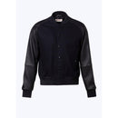 Blouson En Laine Et Cuir D'Agneau - Marine