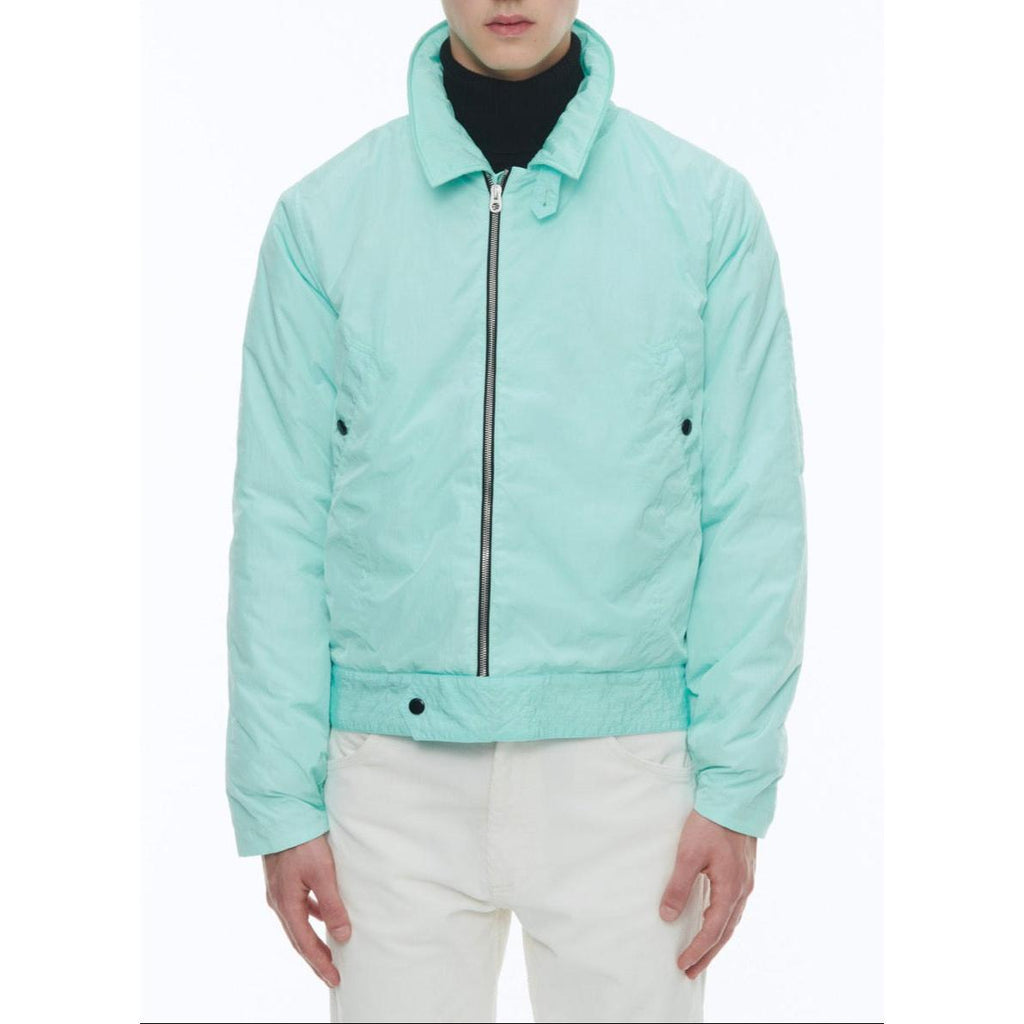 Fursac - Blouson En Toile Technique Froissée - Turquoise