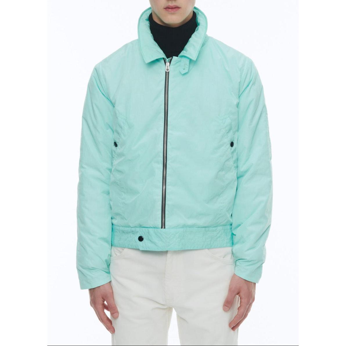 Fursac - Blouson En Toile Technique Froissée - Turquoise