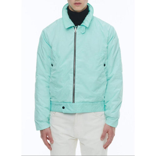 Blouson En Toile Technique Froissée - Turquoise
