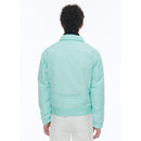 Blouson En Toile Technique Froissée - Turquoise