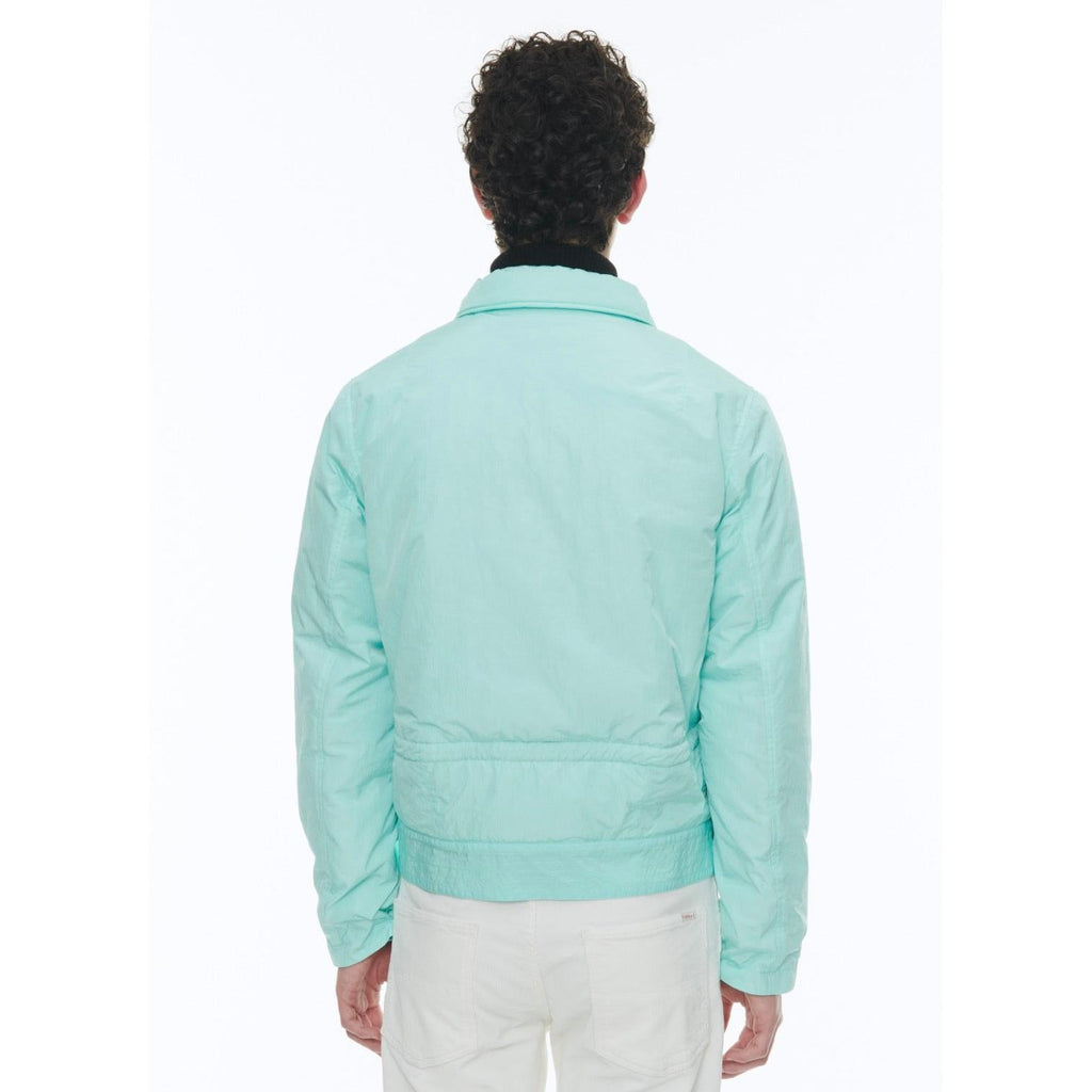 Fursac - Blouson En Toile Technique Froissée - Turquoise