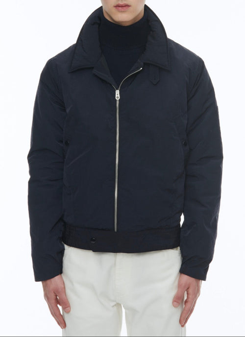 Blouson En Toile Technique Froissée - Bleu Nuit - Homme
