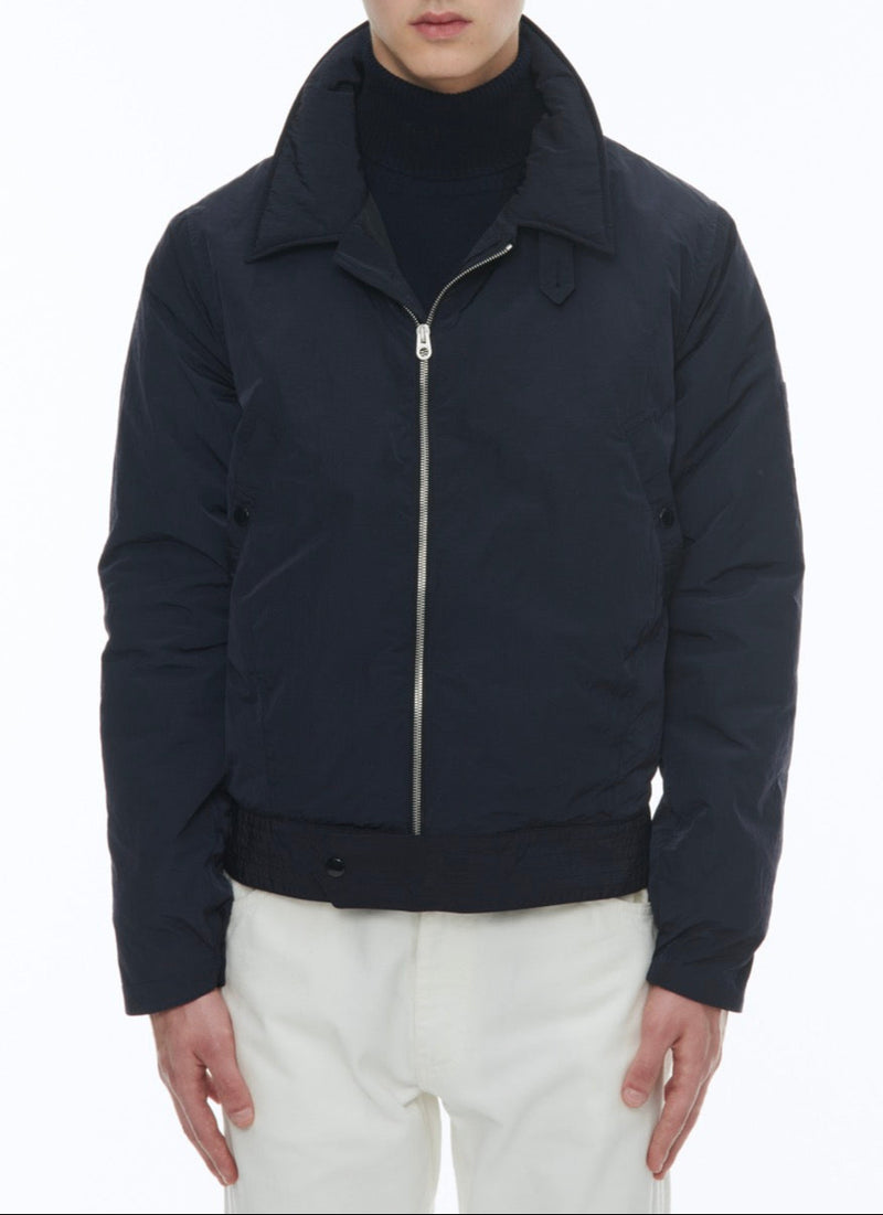 Blouson En Toile Technique Froissée - Bleu Nuit - Homme