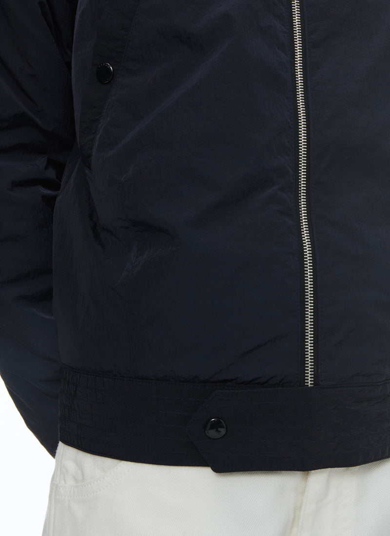 Blouson En Toile Technique Froissée - Bleu Nuit - Homme