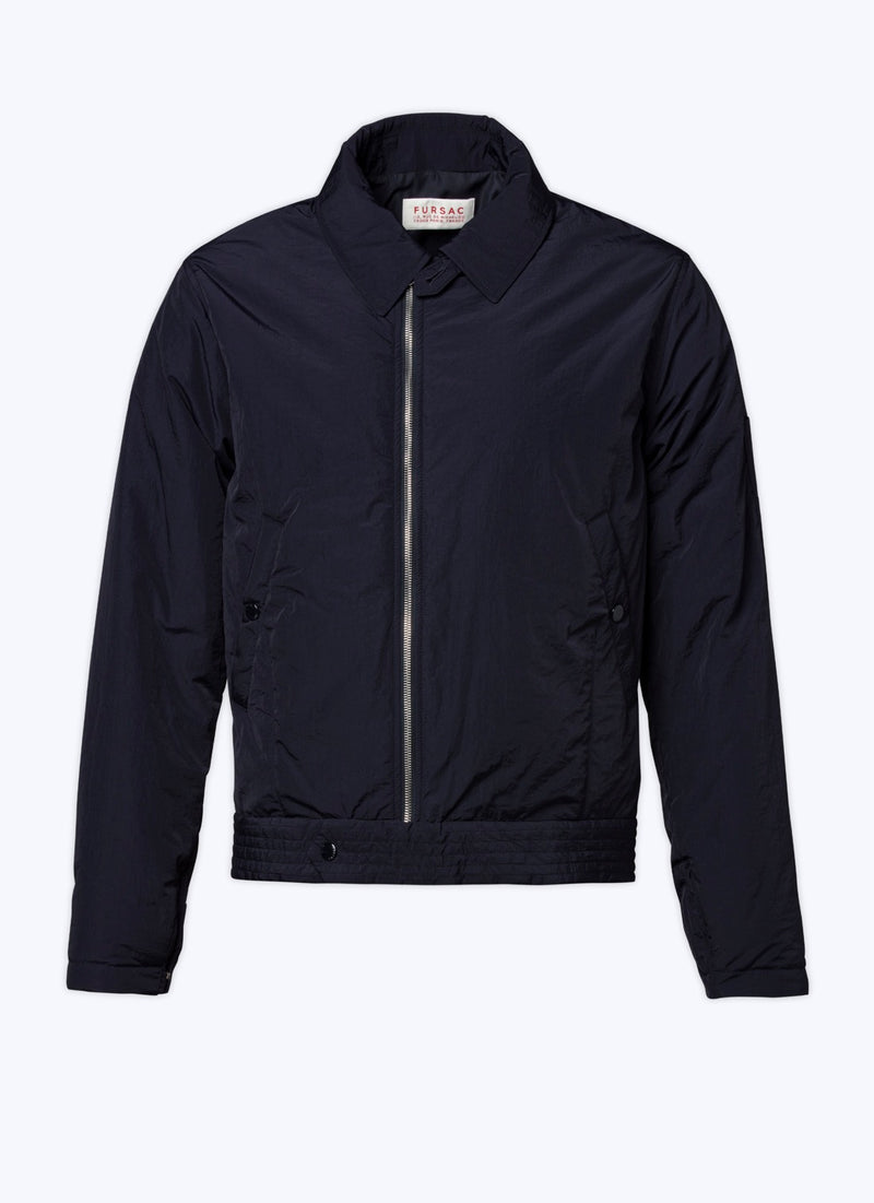 Blouson En Toile Technique Froissée - Bleu Nuit - Homme