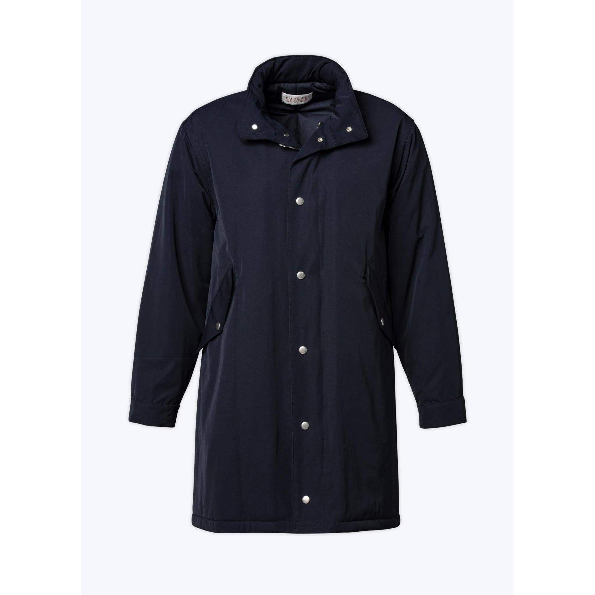 Parka de sarga acolchada con cola de pez - Azul marino