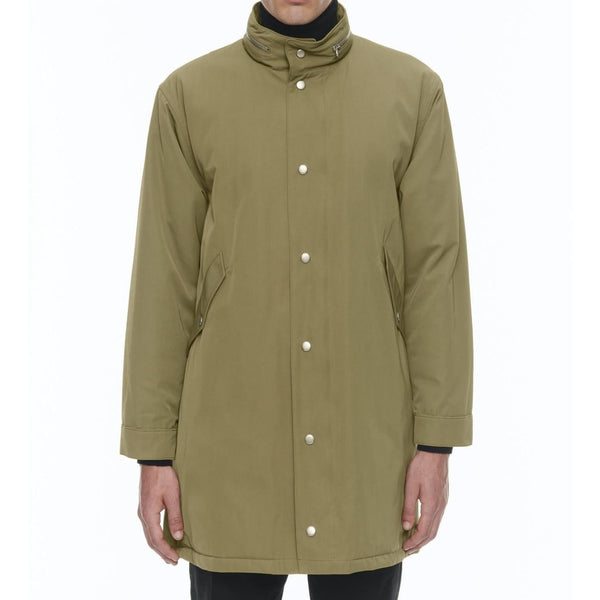 Parka de sarga acolchada con cola de pez - Verde oliva