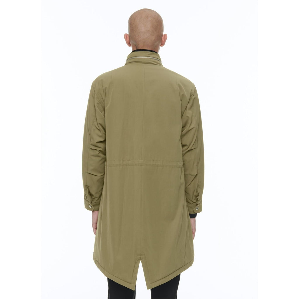 Parka de sarga acolchada con cola de pez - Verde oliva