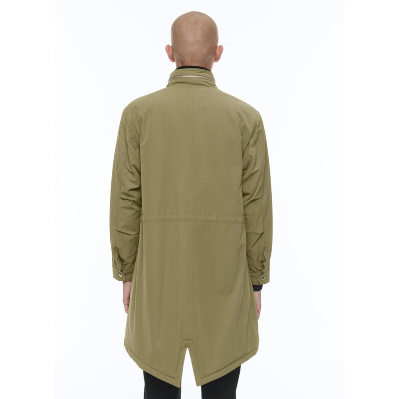 Fishtail Quilted Twill Parka - Olive Green