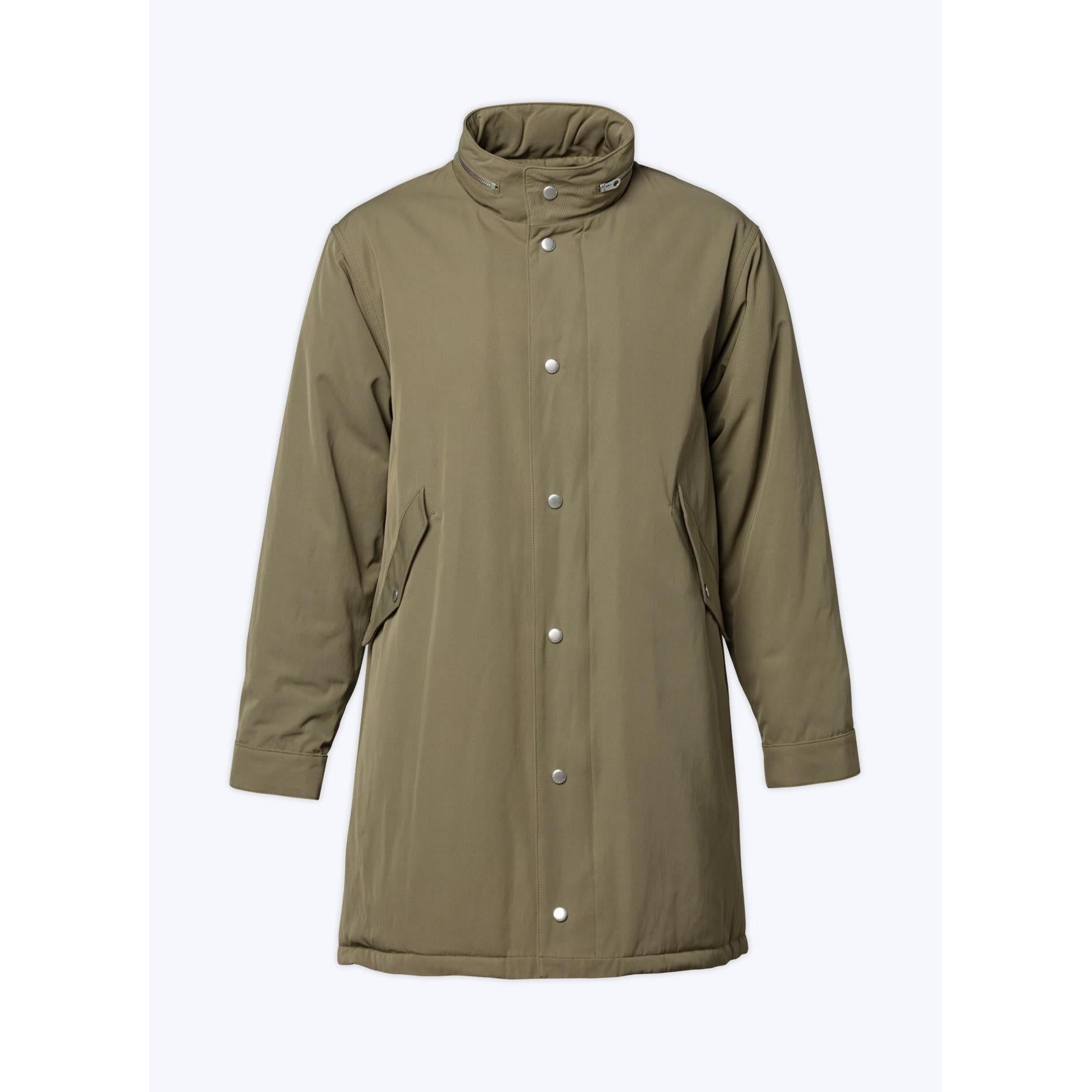 Parka de sarga acolchada con cola de pez - Verde oliva