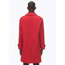 Cotton Shirt Collar Coat - Red