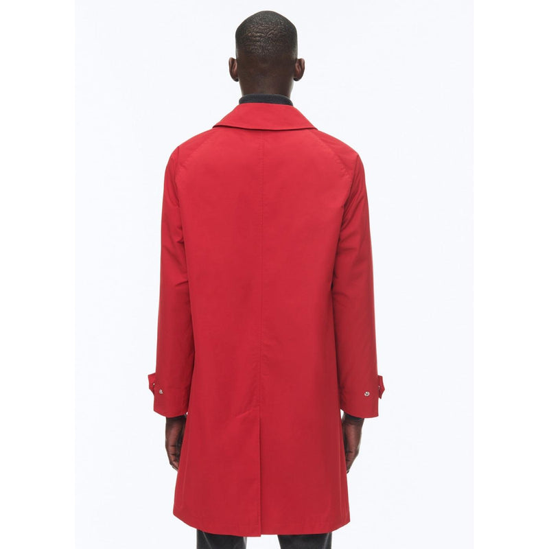 Cotton Shirt Collar Coat - Red