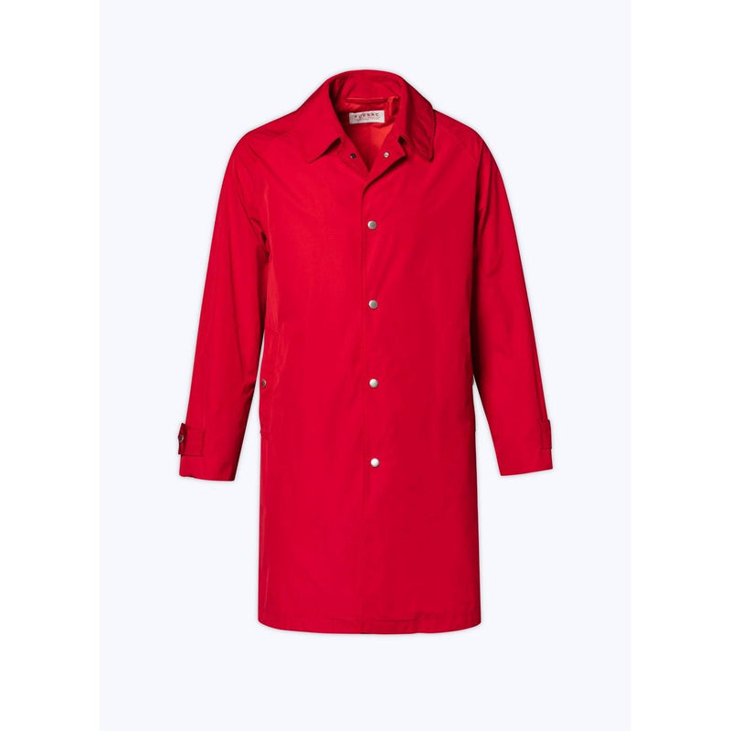 Cotton Shirt Collar Coat - Red