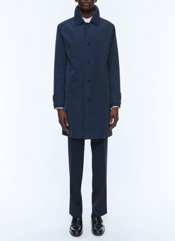 Snap-Button Overcoat - Navy