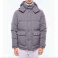 Doudoune À Capuche En Toile Déperlante - Gris Anthracite