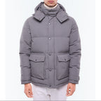 Doudoune À Capuche En Toile Déperlante - Gris Anthracite
