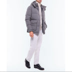 Doudoune À Capuche En Toile Déperlante - Gris Anthracite