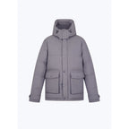 Doudoune À Capuche En Toile Déperlante - Gris Anthracite